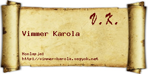 Vimmer Karola névjegykártya